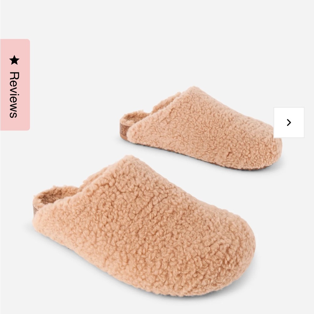 INTENTIONALLY BLANK Beige Plush Slippers